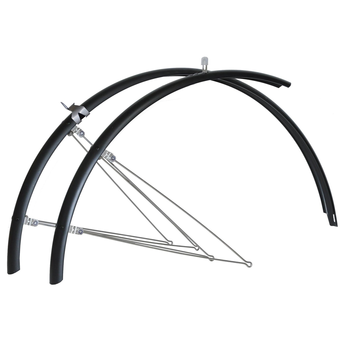 Bikepartner Skærmsæt - 26", 60 mm, Matsort, Rustfri stiver
