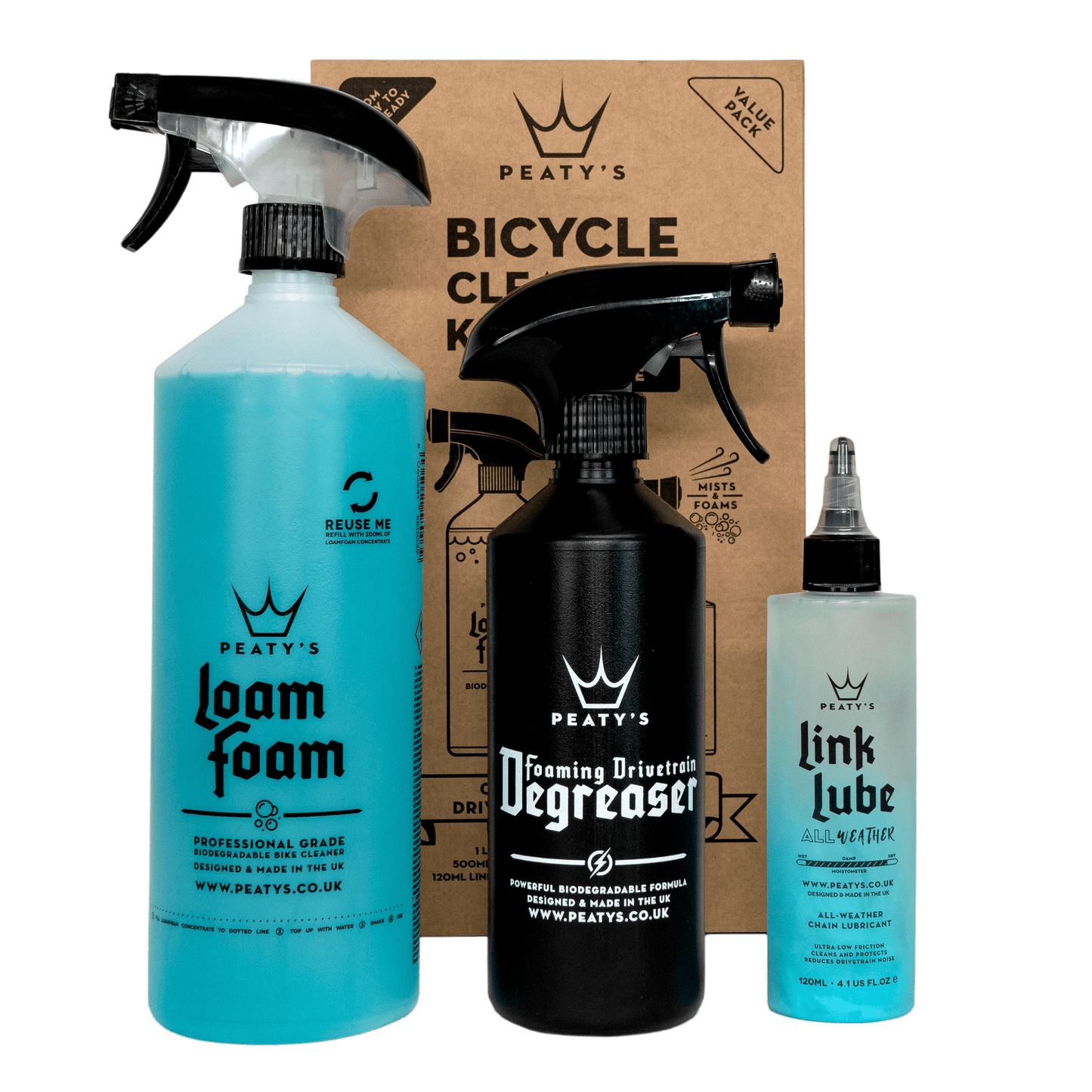 Peaty's Gift Pack - Wash Degrease Lubricate