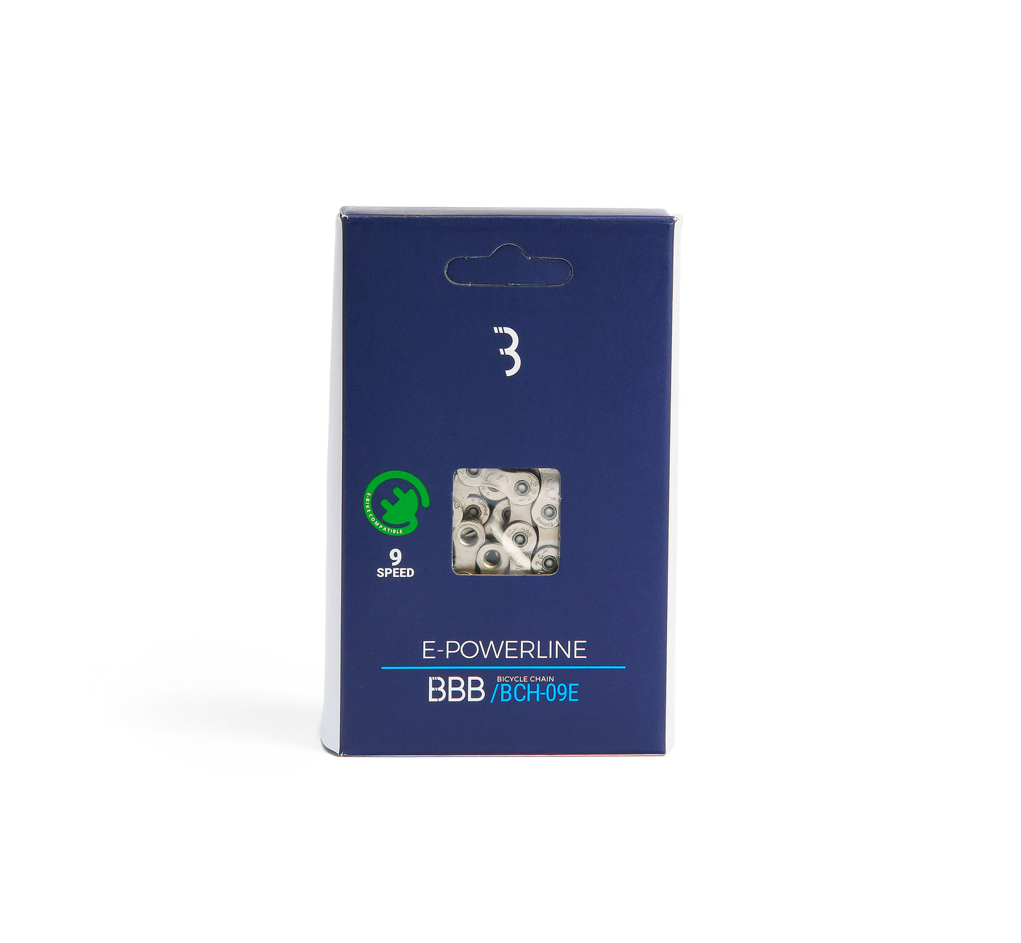Kæde BBB E-POWERLINE 9-speed (sølv). Godkendt til elcykler, 136 led og leveres inkl. samleled.