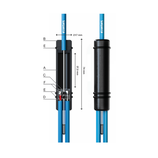 Elvedes bremsekabel splitter med ABS